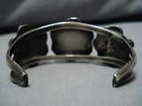 Stunning Vintage Native American Navajo Royston Turquoise Sterling Silver Flower Bracelet Old-Nativo Arts