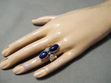 Stunning Modern Navajo Lapis Sterling Silver Ring Native American-Nativo Arts