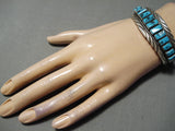 Amazing Vintage Native American Navajo Sleeping Beauty Turquoise Sterling Silver Bracelet-Nativo Arts