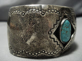 Tremendous Vintage Native American Navajo Green Spiderweb Turquoise Sterling Silver Bracelet Old-Nativo Arts
