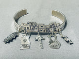 So Cute! Dangling Native American Navajo Pueblo Charm Sterling Silver Bracelet-Nativo Arts