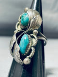 Rare Vintage Native American Navajo Carico Lake Turquoise Sterling Silver Ring-Nativo Arts