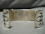 Mmuseum Vintage Native American Navajo Raymond Nez Sterling Silver Turquoise Bracelet Cuff-Nativo Arts