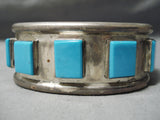 Native American Tony Aguilar Sr Vintage Santo Domingo Turquoise Sterling Silver Bracelet-Nativo Arts