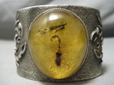 Museum Native American Amber Scorpion Sterling Silver Bracelet Huge-Nativo Arts