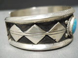 Unforgettable Vintage Native American Navajo Morenci Turquoise Sterling Silver Bracelet Old-Nativo Arts
