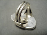Native American Important Vintage Santo Domingo Turquoise Inlay Sterling Silver Ring-Nativo Arts