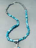 Fabulous Native American Navajo Turquoise Sterling Silver Necklace-Nativo Arts