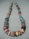 Thomas Singer Vintage Native American Navajo Turquoise Sterling Silver Purple Shell Necklace-Nativo Arts