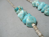 Native American Very Rare!! Vintage Santo Domingo #8 Turquoise Sterling Silver Necklace Old-Nativo Arts