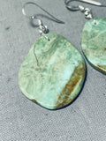 Native American Amazing Santo Domingo Royston Turquoise Sterling Silver Earrings-Nativo Arts
