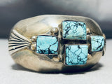 Rare Turquoise Mine Vintage Native American Navajo Sterling Silver Bracelet Cuff-Nativo Arts
