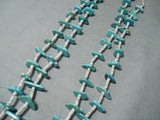 Superb Vintage Native American Navajo Turquoise Slabs White Shell Heishi Necklace-Nativo Arts