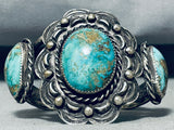 One Of The Best Vintage Native American Navajo Royston Turquoise Repoussed Bracelet-Nativo Arts