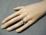 Marvelous Vintage Navajo Turquoise Sterling Silver Ring Native American Old-Nativo Arts
