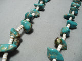 Traditional Vintage Native American Navajo Chunky Royston Turquoise Sterling Silver Necklace-Nativo Arts