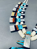 Native American Double Sided Substantial Santo Domingo Turquoise Inlay Necklace-Nativo Arts
