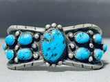 Milton Lasiloo Vintage Native American Zuni Morenci Turquoise Sterling Silver Bracelet-Nativo Arts