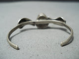 Fantastic Vintage Native American Navajo Morenci Turquoise Sterling Silver Baby Bracelet Old-Nativo Arts