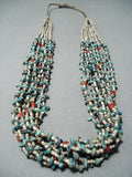 Amazing Rye Whitegoat Native American Navajo Green Turquoise Necklace-Nativo Arts