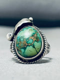Important Vintage Native American Navajo Sonoran Gold Turquoise Sterling Silver Ring-Nativo Arts