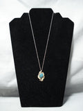 Incredible 14k Gold Vintage Native American Navajo Morenci Turquoise Necklace Old-Nativo Arts