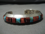 Magnificent Vintage Native American Navajo Turquoise Shell Clinton Pete Bracelet-Nativo Arts