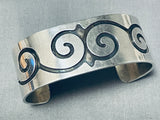 Waving Swirl Vintage Native American Navajo Hand Tooled Sterling Silver Bracelet-Nativo Arts