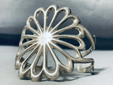Gorgeous Native American Navajo Sterling Silver Cast Flower Bracelet-Nativo Arts