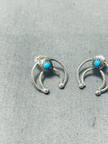 Wonderful Native American Navajo Turquoise Sterling Silver Earrings-Nativo Arts