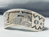 Waving Cuff Vintage Native American Navajo Sterling Silver Hogan Bracelet-Nativo Arts