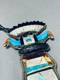 Very Important Shalako Vintage Native American Zuni Turquoise Sterling Silver Bolo Tie-Nativo Arts