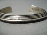 Astonishing Hand Tooled Vintage Native American Navajo Sterling Silver Bracelet-Nativo Arts