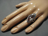 Important Jeanette Dale Sterling Silver Native American Navajo Wildhorse Turquoise Ring-Nativo Arts