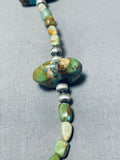Very Rare Vintage Native American Navajo Chunky Royston Turquoise Sterling Silver Necklace-Nativo Arts