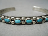 Amazing Vintage Native American Navajo Sky Blue Turquoise Sterling Silver Bracelet Old-Nativo Arts