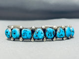 Striking Native American Navajo Sleeping Beauty Turquoise Sterling Silver Signed Bracelet-Nativo Arts