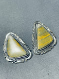 Authentic Important Vintage Native American Navajo Ben Begaye (d) Honeybee Jasper Earrings-Nativo Arts