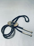 Important Vintage Native American Hopi Sterling Silver Bear Bolo Tie-Nativo Arts