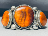120 Gram Best Navajo Spiny Oyster Sterling Silver Heavy Bracelet Cuff-Nativo Arts