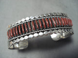 Coral Intricacy!! Contempoist Native American Navajo Sterling Silver Bracelet Cuff-Nativo Arts