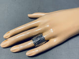 Artist Sunny Reeves Incredible Vintage Native American Navajo Sterling Silver Ring-Nativo Arts