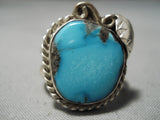 Amazing Vintage Native American Navajo Bisbee Turquoise Sterling Silver Ring Old-Nativo Arts