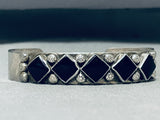 Stunning Vintage Native American Navajo Black Onyx Sterling Silver Bracelet-Nativo Arts