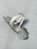 Impressive Vintage Native American Navajo Turquoise & Coral Sterling Silver Ring-Nativo Arts