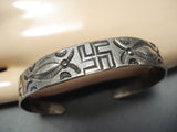Early 1900's Vintage Native American Navajo Whirling Logs Sterling Silver Bracelet-Nativo Arts