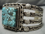 Museum Vintage Native American Navajo Lone Mountain Turquoise Sterling Silver Bracelet Old-Nativo Arts