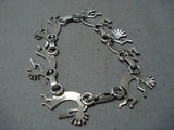 Fabulous Vintage Native American Navajo Sterling Silver Kokopelli Bracelet Old-Nativo Arts