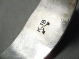 Important Vintage Native American Navajo Kee Joe Benally (d.) Sterling Silver Turquoise Bracelet-Nativo Arts