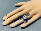 Whimsical Native American Zuni Coral Sterling Silver Mickey Mouse Ring-Nativo Arts